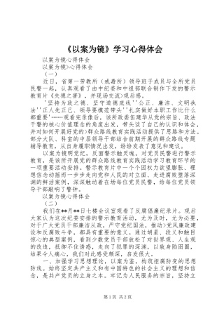 《以案为镜》学习心得体会_1