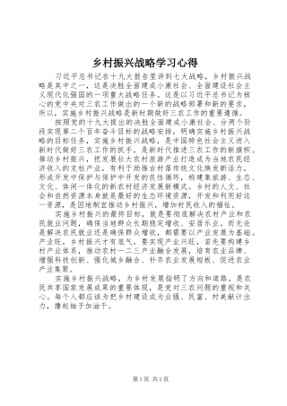乡村振兴战略学习心得