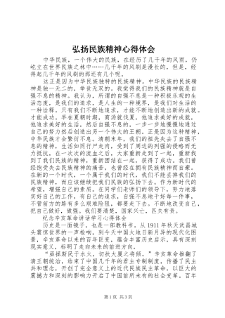 弘扬民族精神心得体会_2