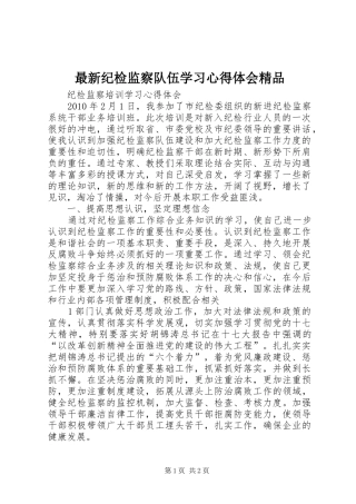 最新纪检监察队伍学习心得体会精品