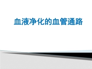 血液净化血管通路