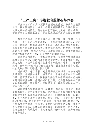 “三严三实”专题教育整顿心得体会