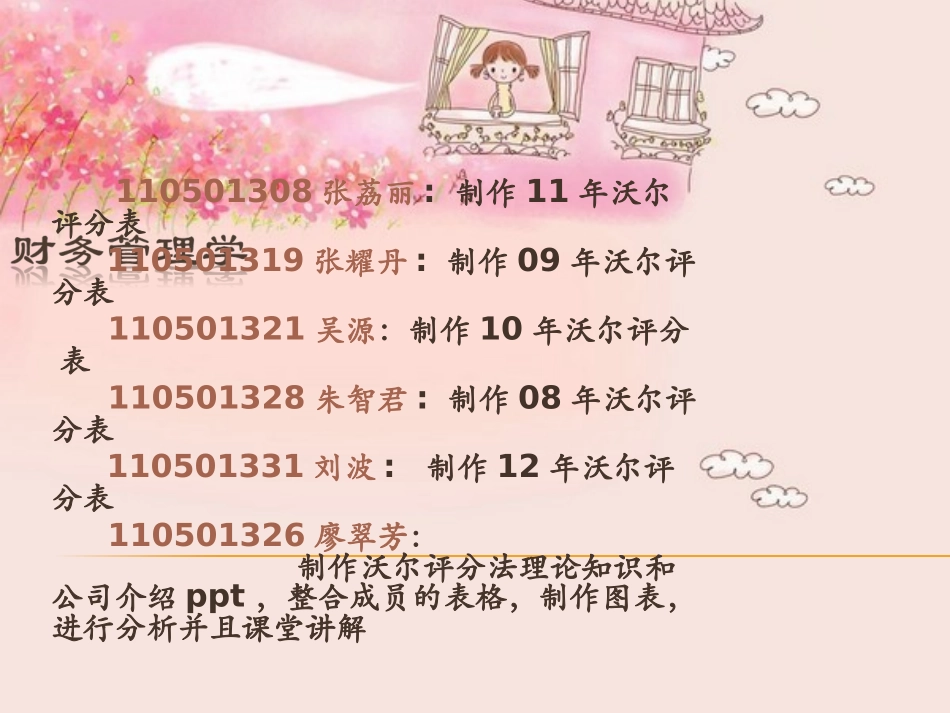 财务分析沃尔评分法案例_第1页