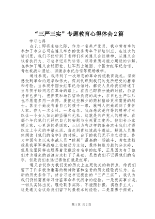 “三严三实”专题教育心得体会2篇 (3)