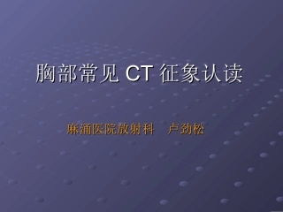 胸部常见CT征象认读.
