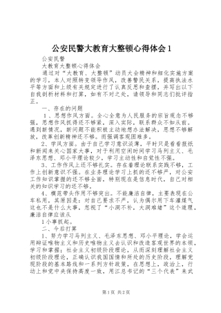 公安民警大教育大整顿心得体会1_2