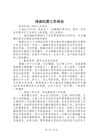 浅谈纪委工作体会