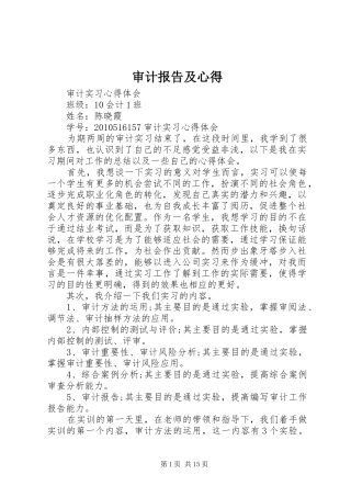 审计报告及心得