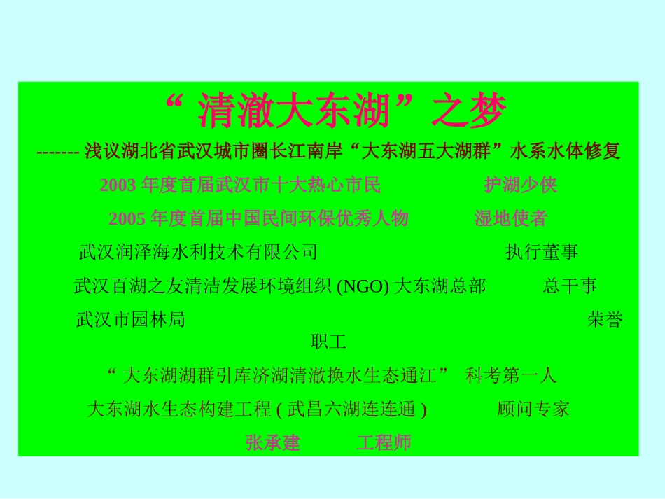 清澈大东湖之梦_第1页