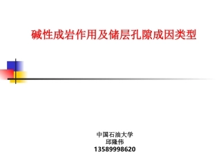碱性成岩作用及储层孔隙成因类型