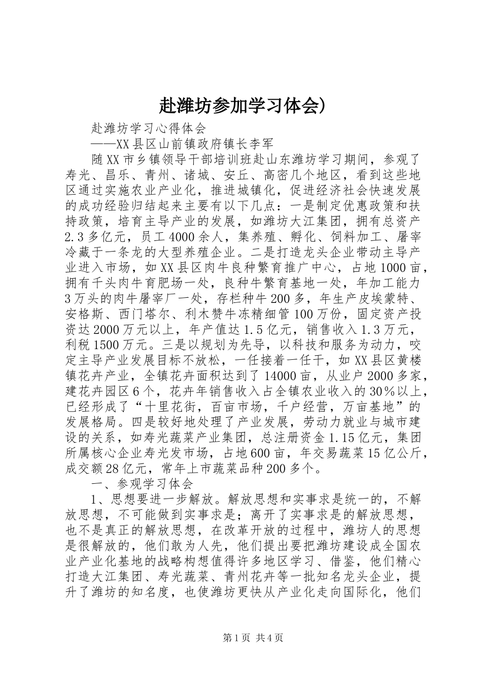 赴潍坊参加学习体会)_第1页