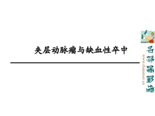 夹层动脉瘤与缺血性卒中