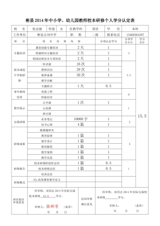 学分认定张会丽