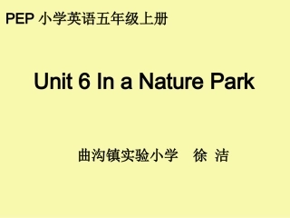 徐洁五年级上册英语unit6partA