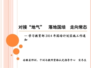 对接“地气”落地国培走向常态