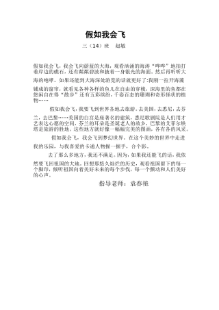 假如我会飞（赵敏）