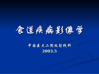 食道疾病影像学