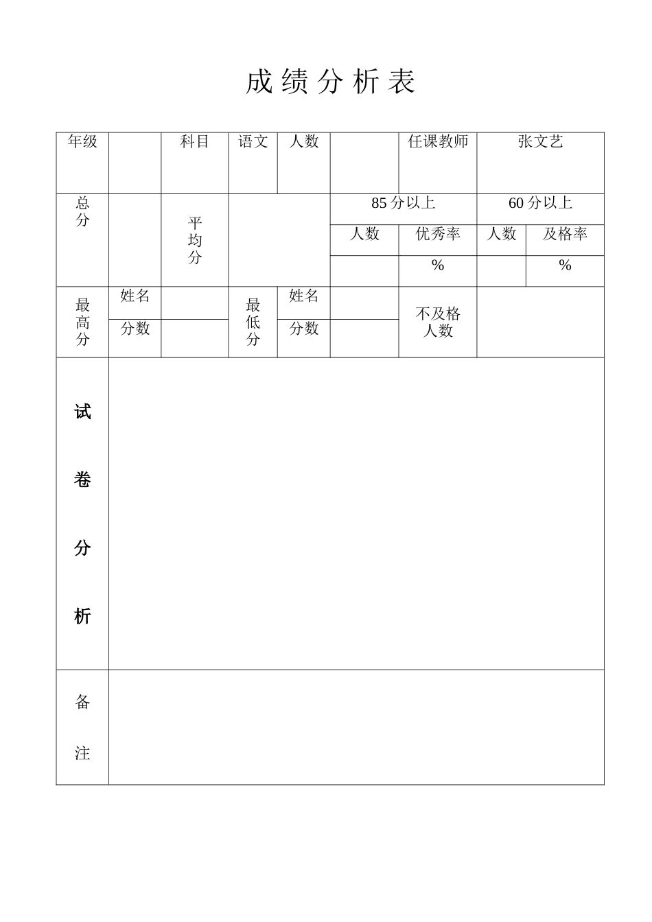 成绩分析表 (8)_第1页