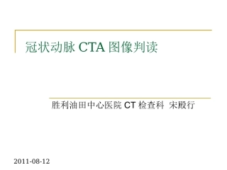 冠状动脉CTA图像判读