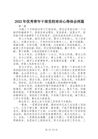 20XX年优秀青年干部党校培训心得体会两篇 (3)