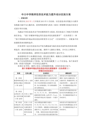 中川中学教师信息技术能力提升培训实施方案