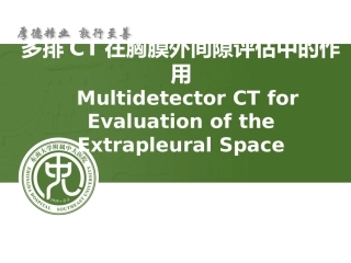 多排CT在胸膜外间隙评估中的作用