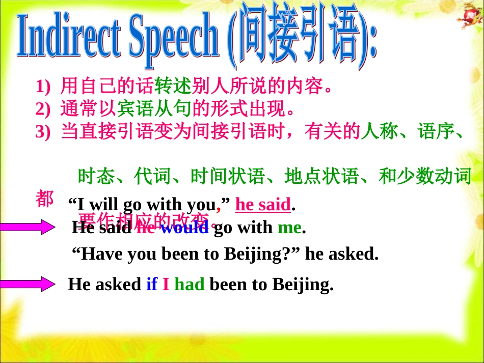 九上U2T1_直接引语间接引语_第3页