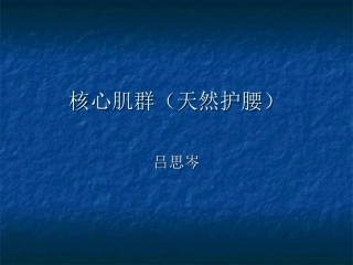 核心肌群功能与训练方式.ppt