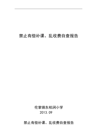 禁止有偿补课自查报告