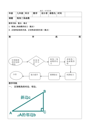锐角三角函数第一课时