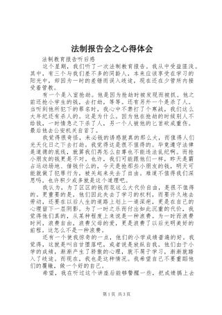 法制报告会之心得体会