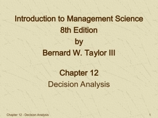 管理科学12-决策分析