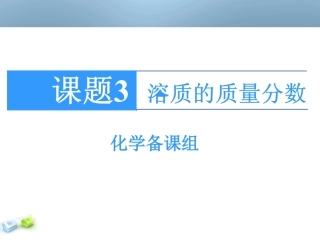 溶质的质量分数课件人教版九年级下
