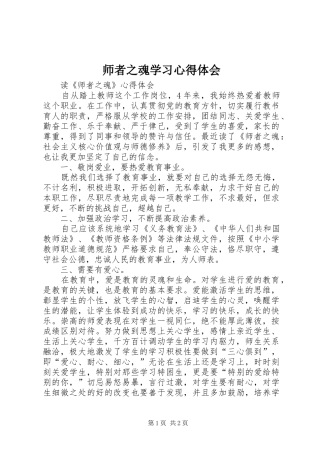 师者之魂学习心得体会