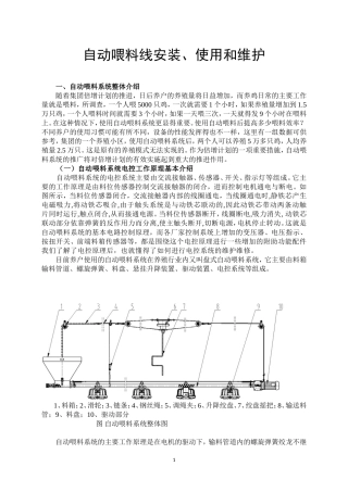 自动喂料线安装、使用和维护