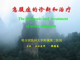 腹部外科：急腹症的诊断和治疗2400324