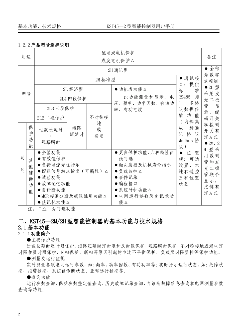 KST45-2型智能控制器用户手册_第2页