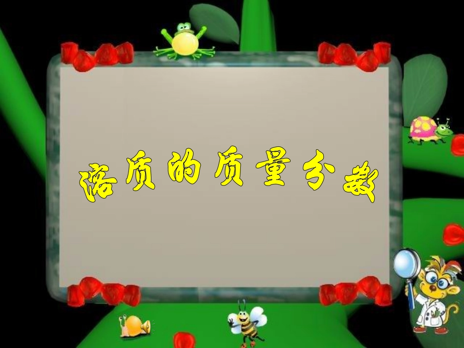 九年级化学溶质的质量分数-新人教_第1页
