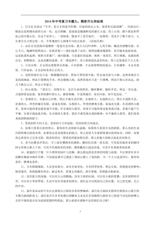 2014年中考复习专题九：精彩开头和结尾