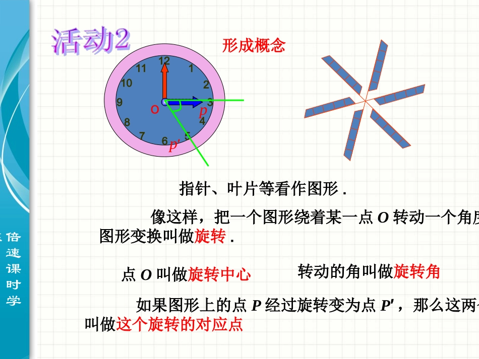 【倍速课时学练】（2014秋开学）人教版九年级数学上册231图形的旋转（第1课时）课件_第3页