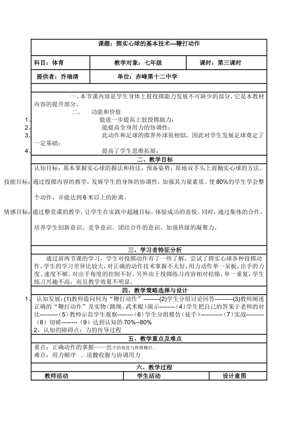 掷实心球的基本技术---鞭打动作_第1页
