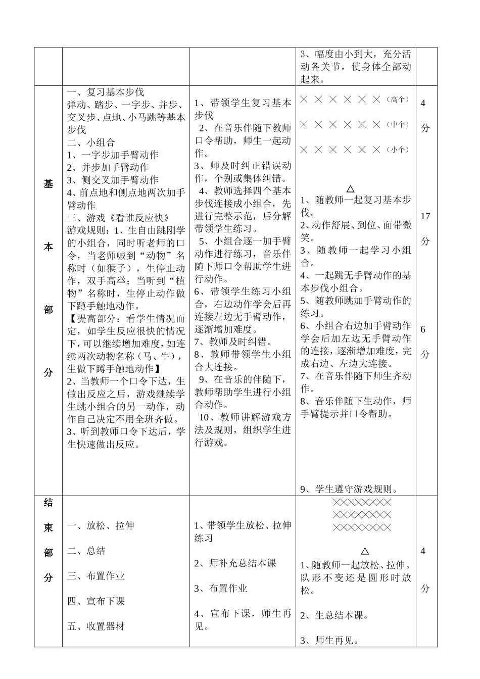 小学体育教案《韵律操》_第2页