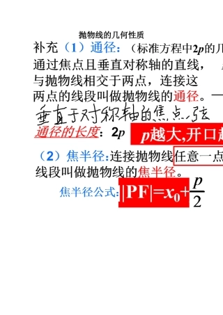 抛物线的几何性质