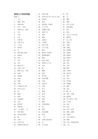 七下全册单词2014（新版）