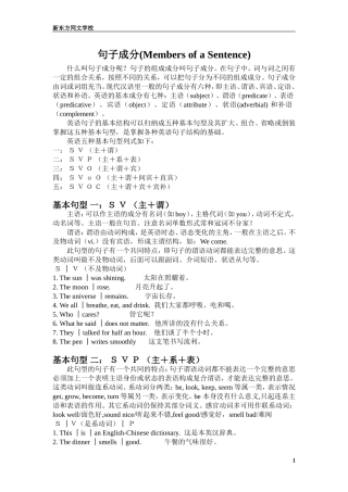 高中英语句子成分分析讲义+练习-311[1]