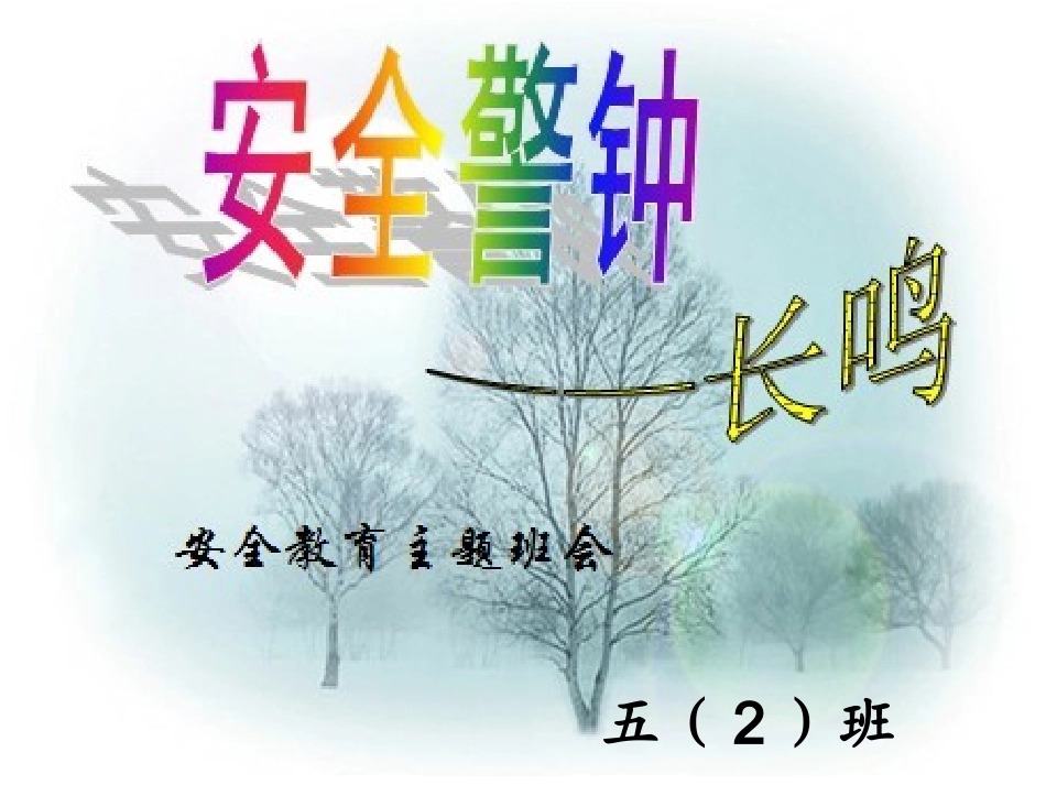 校园安全教育班会五班_第1页