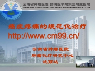 癌症疼痛的规范化治疗