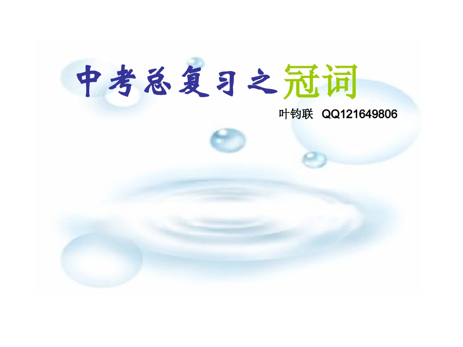 中考总复习之冠词_第1页