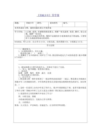 《顶碗少年》导学案201519