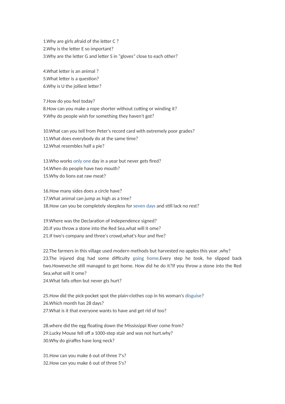 英语谜语或脑筋急转_第1页